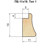 Багетный погонаж деревянный сращенный тип 1 11x19x2200 мм хвоя Экстра
