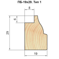 Багетный погонаж деревянный сращенный тип 1 19x29x2200 мм хвоя Экстра