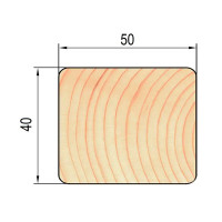 Декоративный брусок сращенный 40x50x3000 мм хвоя сорт Экстра прямой с фаской угла