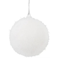 Набор ёлочных шаров флокированных 6 см цвет белый, 12 шт.