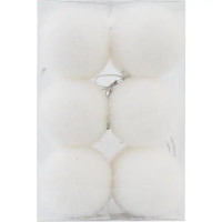 Набор ёлочных шаров флокированных 6 см цвет белый, 12 шт.