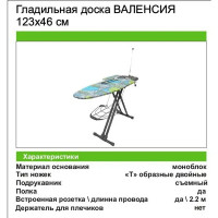 Гладильная доска Nika Валенсия, 123x46 см