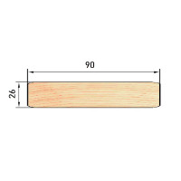 Полок 26x90x1200 мм Липа сорт AB прямой с фаской угла