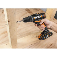 Дрель-шуруповерт аккумуляторная Worx WX101.1, 20 В Li-ion 2x2Ач