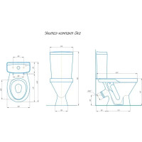 Унитаз-компакт Rosa Фарт косой выпуск двойной слив
