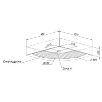 Душевой поддон акриловый 80x80 см 1/4 круга