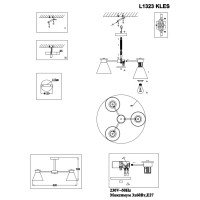 Люстра потолочная Kles, 3 лампы, 15 м², цвет белый/стекло матовое