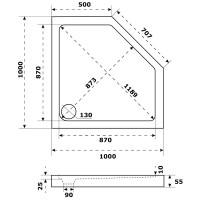 Душевой поддон Slim акриловый 100x100 см