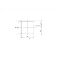 Профиль под стекло 23x1000 мм, алюминий