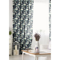 Штора Геометрия Мозаика 200x260 Бархат Синий