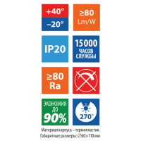 Лампа светодиодная Volpe E27 210-240 В 10 Вт груша матовая 800 лм теплый белый свет