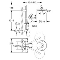 Душевая стойка Grohe Tempesta Cosmopolitan 210 2 режима