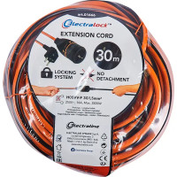 Удлинитель-шнур Electraline Electralock 1 розетка с заземлением 3x1.5 мм 30 м 3580 Вт цвет оранжевый/черный