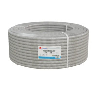 Труба гофрированная Экопласт HFFR D20 мм 100 м легкая с протяжкой цвет серый