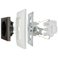 Розетка встраиваемая Systeme Electric W59 Deco с заземлением со шторками цвет графит