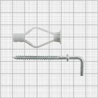 Дюбель-крюк для гипсокартона 8x40 мм, нейлон/сталь, 4 шт.