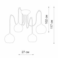 Люстра Vitaluce 4 лампы 12м² Е27 цвет черный матовый