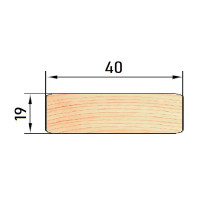 Декоративный брусок сращенный 19x40x1000 мм хвоя Экстра прямой с фаской угла