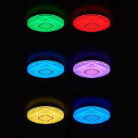 Светильник настенно-потолочный светодиодный Cova с пультом 16 м² регулируемый белый и RGB свет, цвет белый