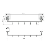 Держатель для полотенец Lemer Nature 5 крючков цвет хром