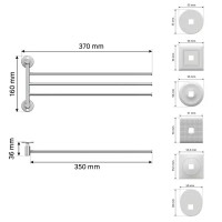 Держатель для полотенец Lemer You-Design тройной цвет хром
