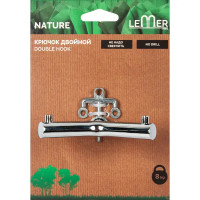 Крючок для ванной комнаты Lemer Nature 2 рожка металл цвет хром