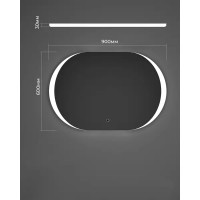 Зеркало для ванной Omega Glass Тур SD68 с подсветкой 90x60 см овальное