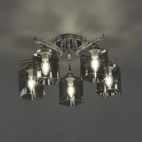 Люстра потолочная Олимпия, 5 ламп, 40 м², цвет дымчатый