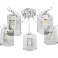 Люстра потолочная Олимпия, 5 ламп, 40 м², цвет дымчатый