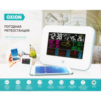 Часы-метеостанция Oxion OTMS636NF с встроенным датчиком цвет белый