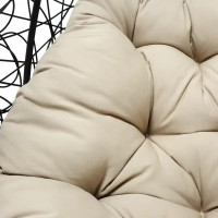 Кресло подвесное с опорой Veil эконом 102x200x126 см, искусственный ротанг, тёмно-коричневый/бежевый