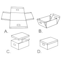 Коробка складная 20x12x13 см картон цвет бежевый