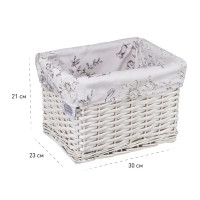 Корзина стеллажная Цветы 30x23x21 см 14.5 л ива цвет белый