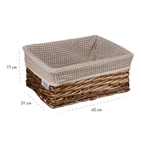 Корзина стеллажная Плетенка 40x31x17 см 21 л ива цвет коричневый