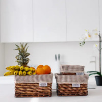 Корзина стеллажная Плетенка 40x31x17 см 21 л ива цвет коричневый