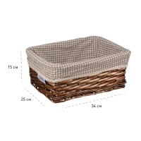 Корзина стеллажная Плетенка 34x25x15 см 12.7 л ива цвет коричневый