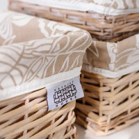 Корзина стеллажная Листья 40x31x17 см 21.8 л ива цвет бежевый
