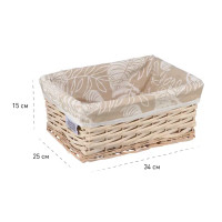 Корзина стеллажная Листья 34x25x15 см 12.7 л ива цвет бежевый