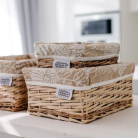 Корзина стеллажная Листья 34x25x15 см 12.7 л ива цвет бежевый