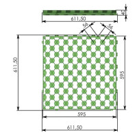 Газонная решётка 60х60 см С250 пластик цвет зелёный