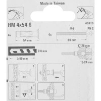 Дюбель молли Fischer HM 4х54 мм сталь 4 шт.