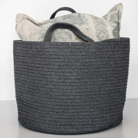 Корзина хлопок 30x30x25 см 22.5 л полиэстер цвет серый