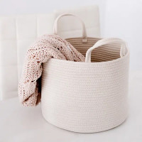 Корзина хлопок 35x35x29 см 35 л полиэстер цвет бежевый