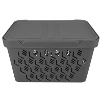 Ящик с крышкой DeLUXE 38x27.6x22 см 18 л полипропилен цвет серый