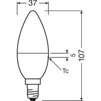 Лампа светодиодная Osram E14 220-240 В 5.5 Вт свеча матовая 470 лм, регулируемый цвет света RGBW, для диммера