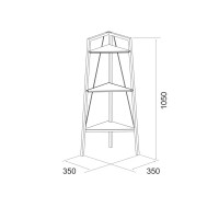 Стеллаж для ванной Март Ferro угловой 35x35x105 см цвет черный