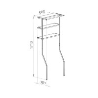 Стеллаж для ванной над стиральной машиной Март Ferro 38x171x66 см цвет белый