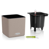 Кашпо для цветов Lechuza Кьюб колор 13488 ø16 см пластик песочный