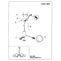 Люстра подвесная Nemo L1238-6, 6 ламп, 18 м², цвет серый/серебристый