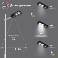 Консольный прожектор светодиодный Эра ERAKSS40-02 на солнечной батарее 40 Вт IP65, цвет черный